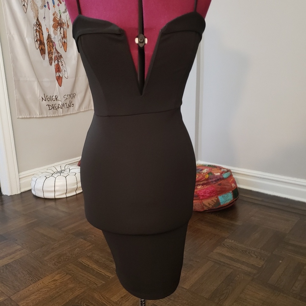 Low V Bodycon Spandex dress